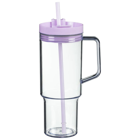 40oz Clear Tumbler With Colour Lid