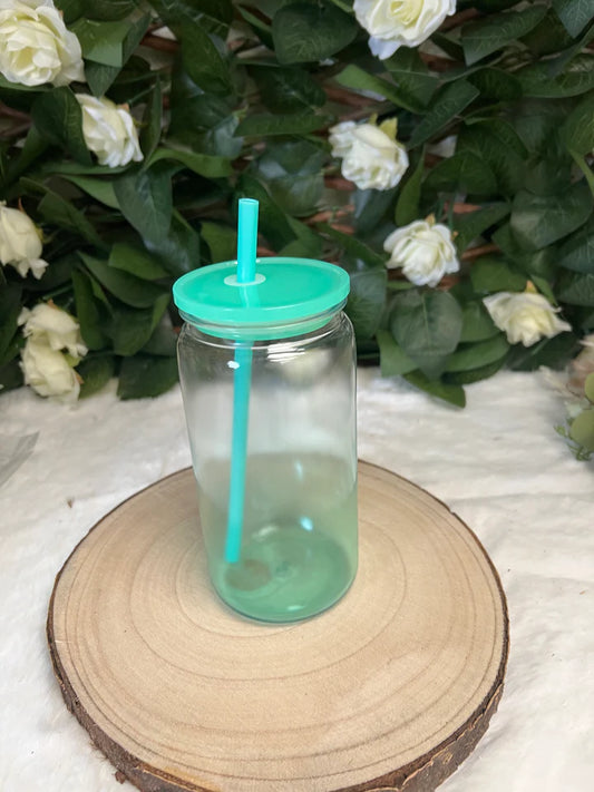 16oz Plastic 2 Tone Green Tumbler - Choose Your Wrap