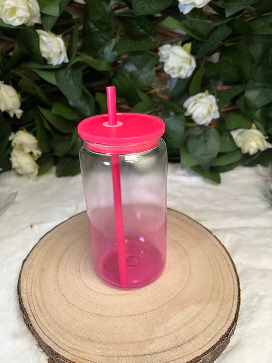 16oz Plastic 2 Tone Pink Tumbler - Choose Your Wrap